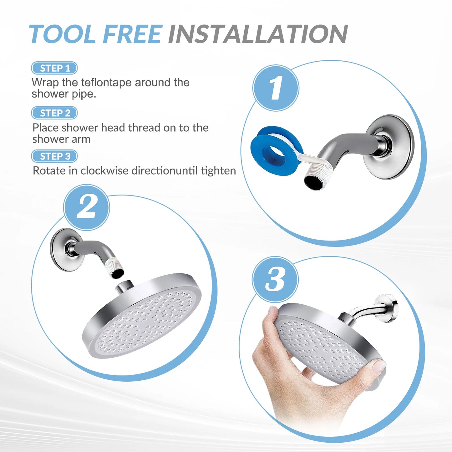 Stainless Steel Rain Shower Head High Pressure