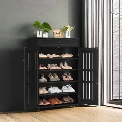 Shoe Cabinet, 5-Tier Shoe Rack Organizer, Freestanding