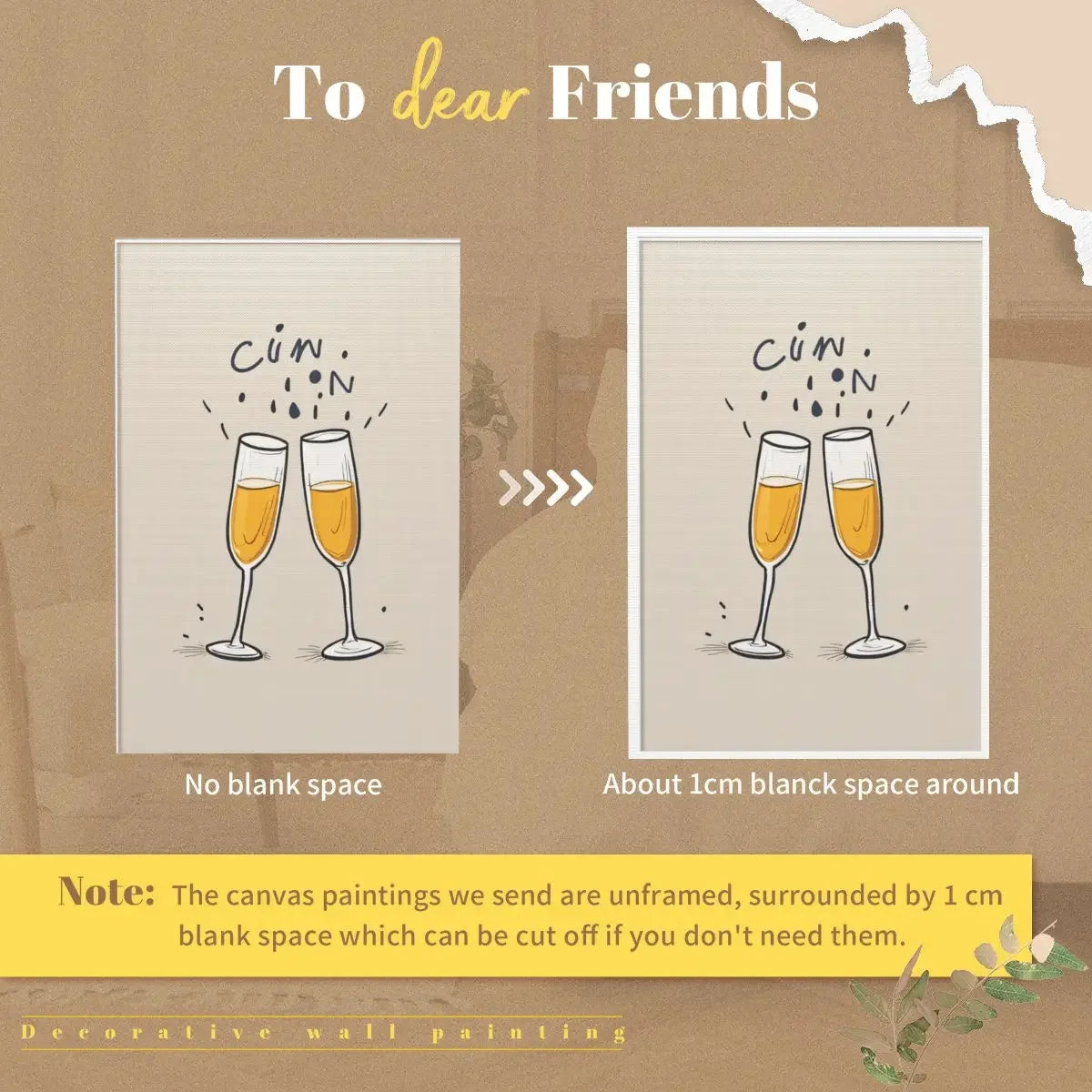 Home Decor Wall Art Champaigne