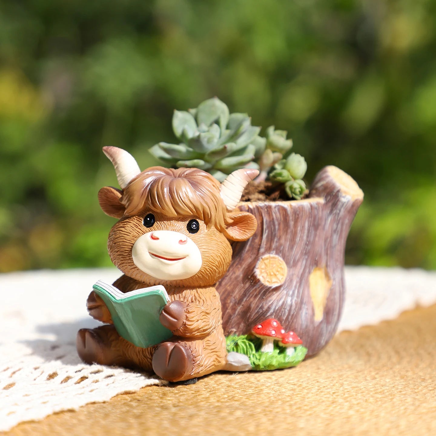 Cute Highland Cow Small Planter Office Desk