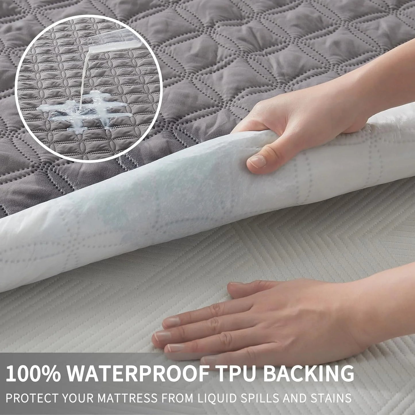 Soft Waterproof Mattress Protector, Noiseless Mattress Pad