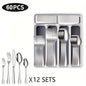 60 Pieces Cutlery Set with Drawer Storage