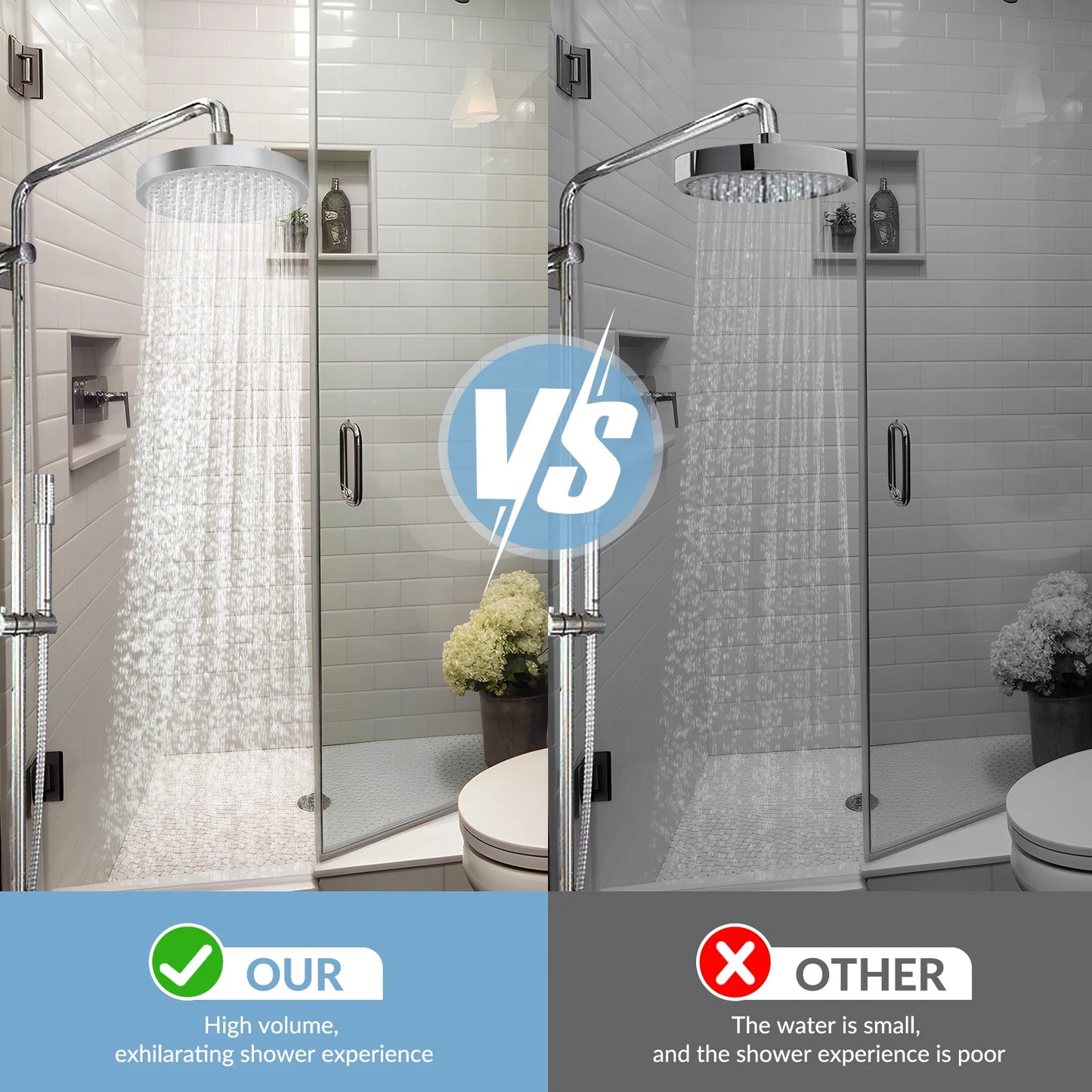 Stainless Steel Rain Shower Head High Pressure