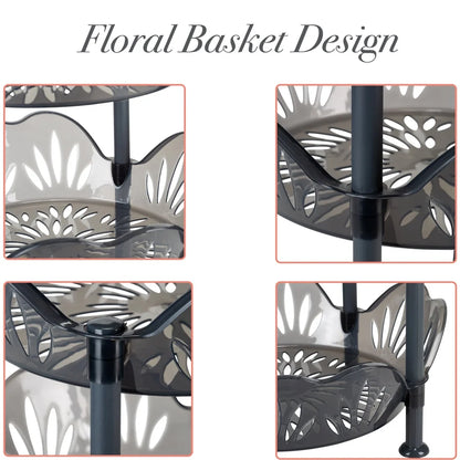 4 Tier Plastic Basket Free Standing Storage Shelf