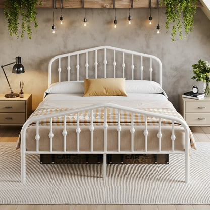 14'' Metal Bed Frame with Headboard & Footboard