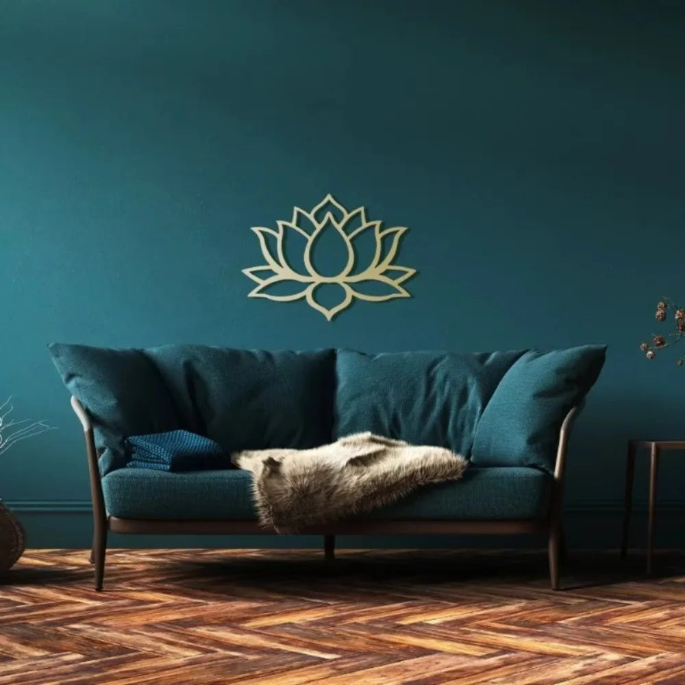 Stunning Modern Large Lotus Metal Wall Art