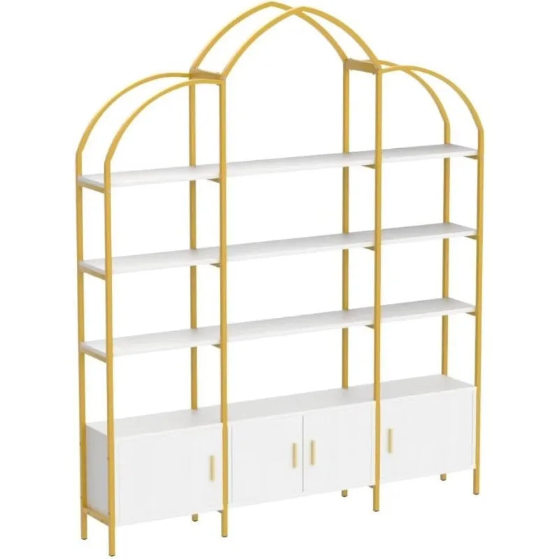 Arched Bookshelves and Bookcases with Display Shelf