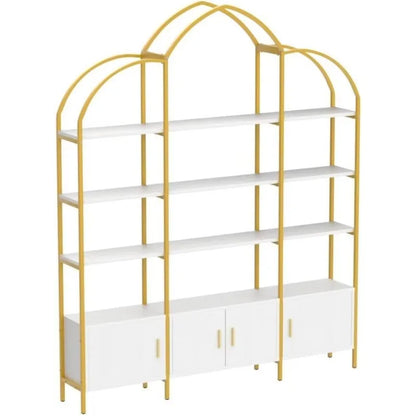 Arched Bookshelves and Bookcases with Display Shelf