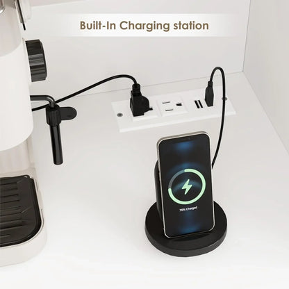 71" LED Kitchen Pantry Cabinet with Outlet