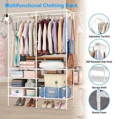 Metal Garment Clothing Rack Shoe Clothing Organizer