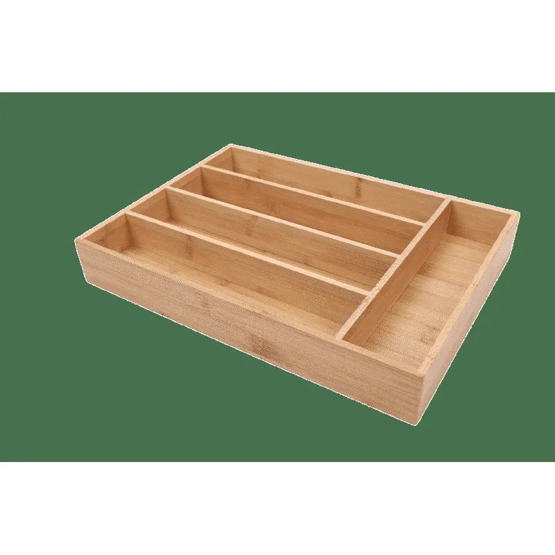 Natural Bamboo Silverware Organizer Drawer Divider