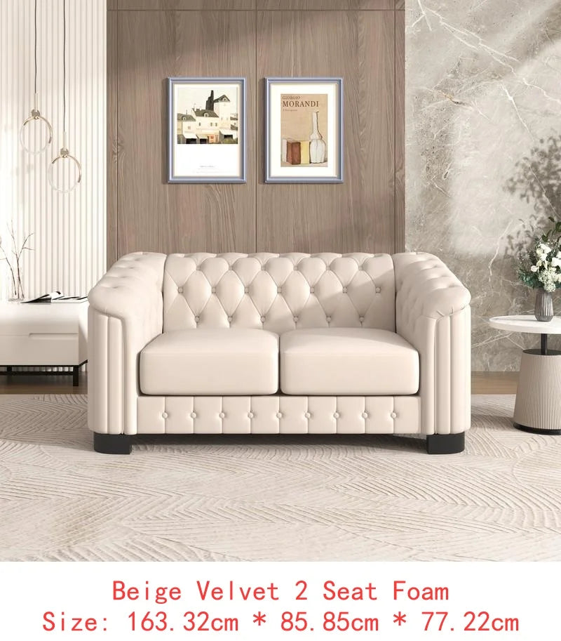 3-Piece Sofa Set with Rubber Wood Legs