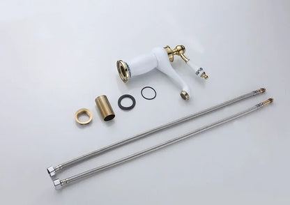 White Basin Faucet Blue and White Porcelain