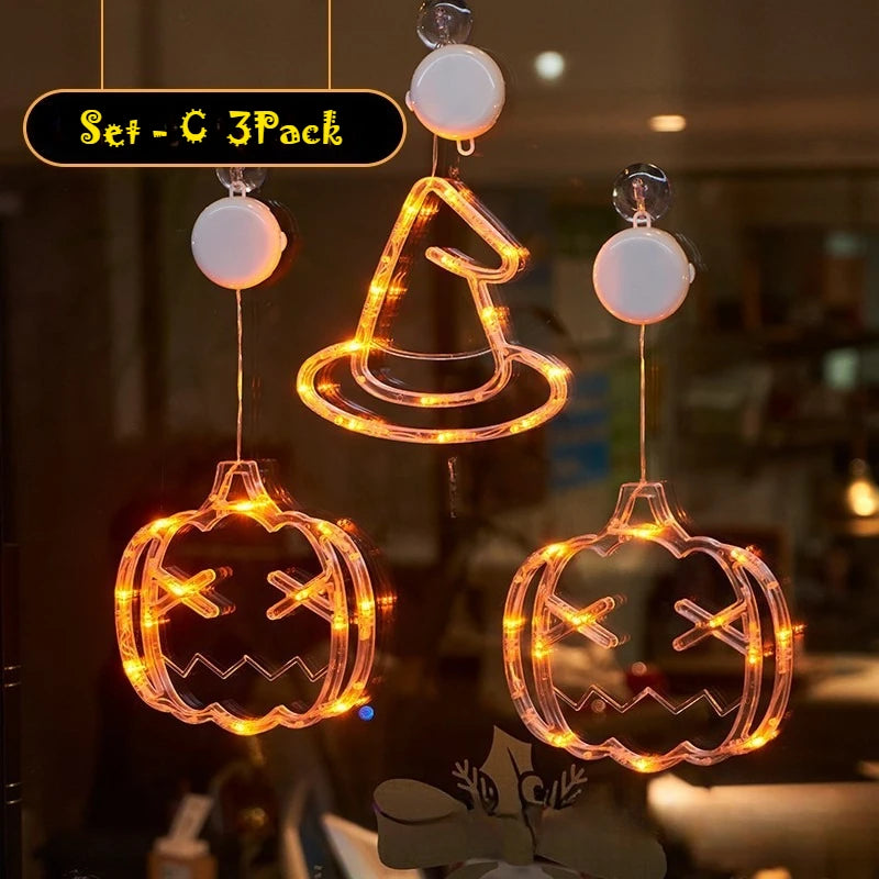 Halloween LED Sucker Lamp Window Hanging Decorations