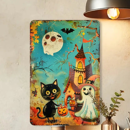 Cute Cat with Pumpkin Design Decoration