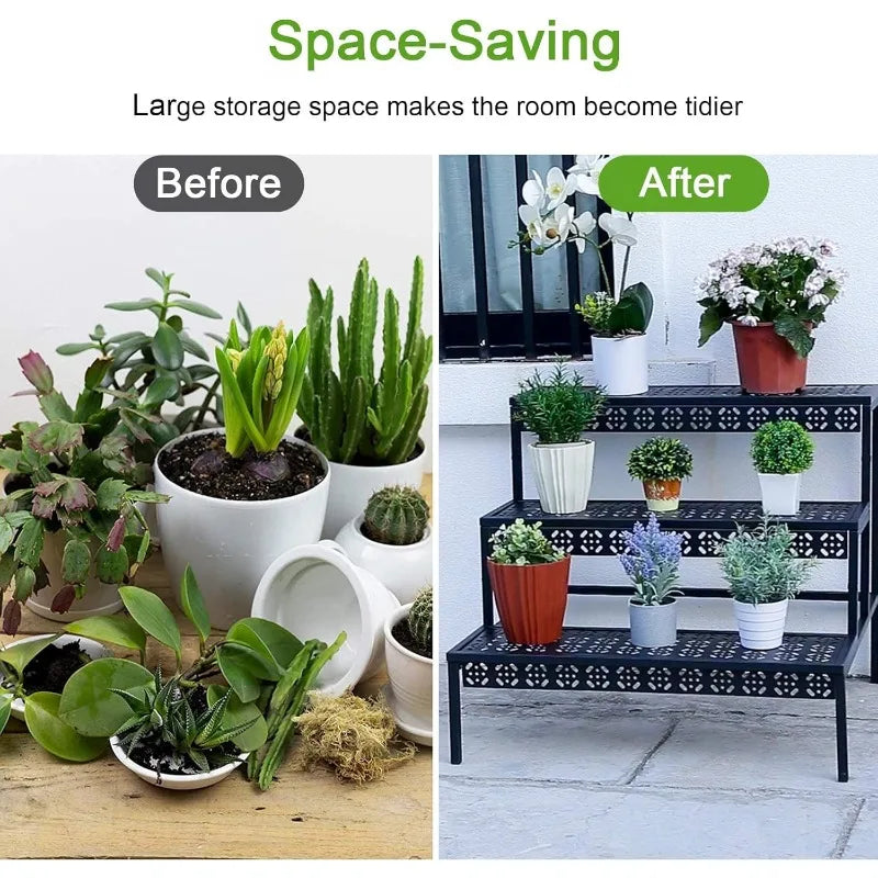 3 Tier Stair Large Metal Plant Stand