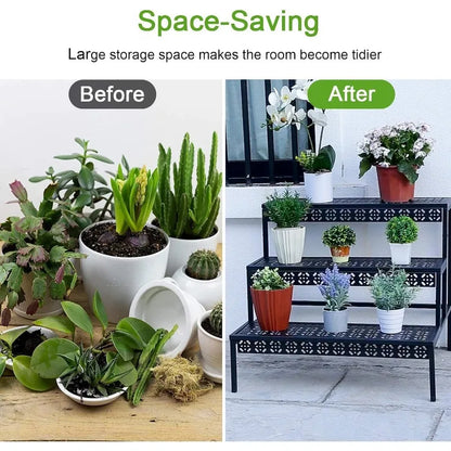 3 Tier Stair Large Metal Plant Stand