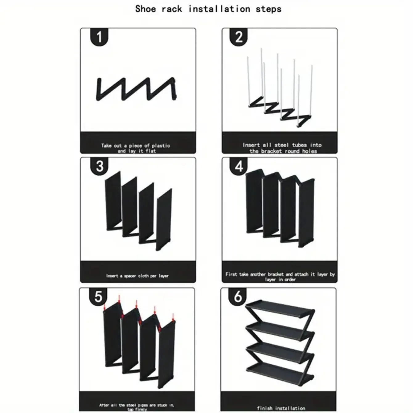 Z-Shaped Shoe Rack, Multi functional Storage Rack