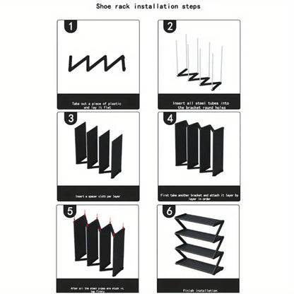 Z-Shaped Shoe Rack, Multi functional Storage Rack