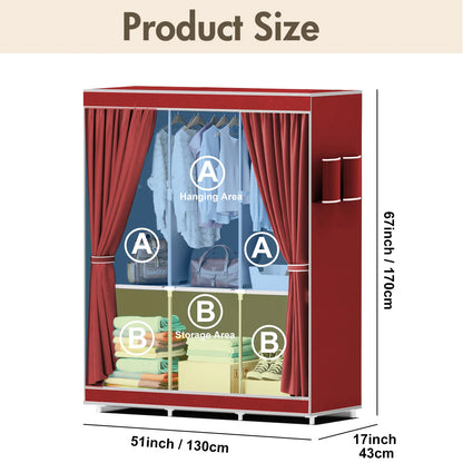 51" Dustproof Closet Wardrobe Organizer Multi-layer Rack