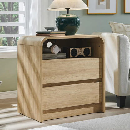 25" Modern Bed Side Table W/Charging Station