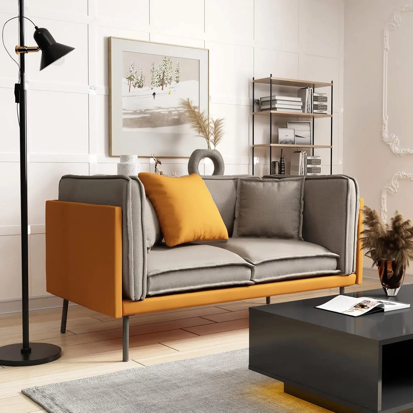 Small Leather Sofa Couch for Small Spaces