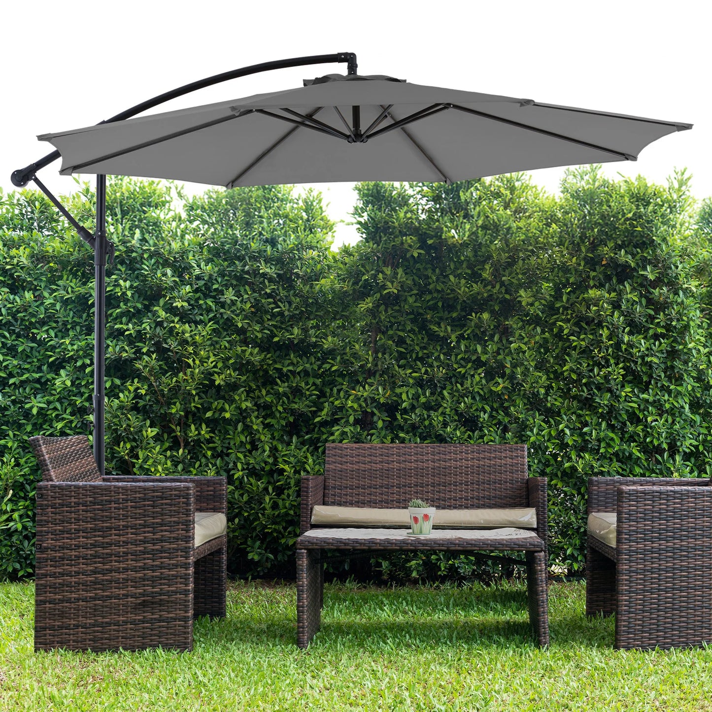 10FT Outdoor Patio Umbrella Hanging Cantilever