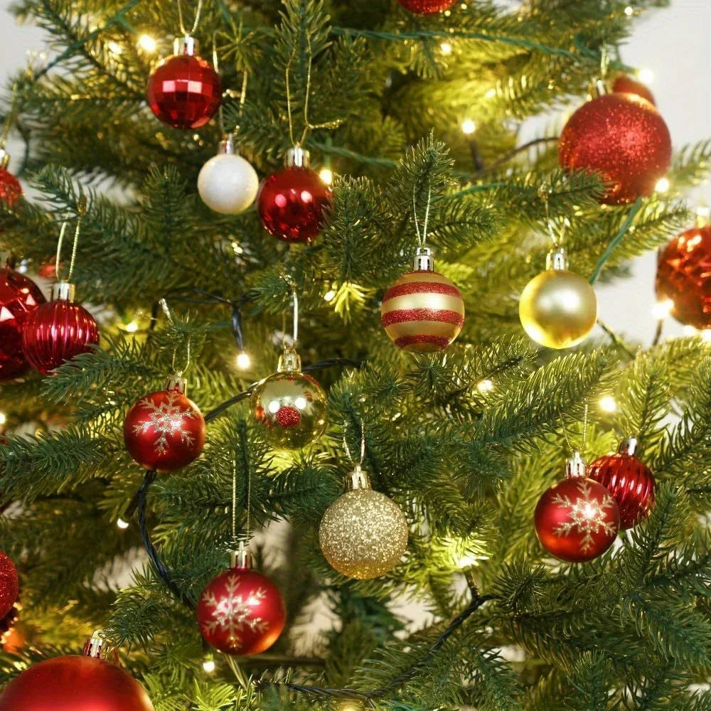 50pcs Christmas Ornaments Set, Red & Gold Balls