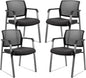 Mesh Back Stacking Arm Chairs Upholstered Fabric