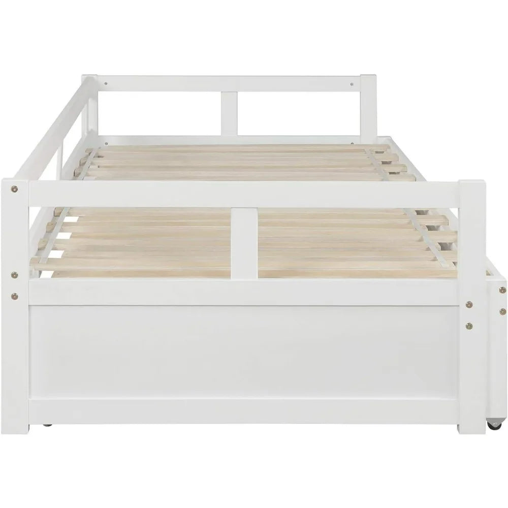 Expandable Daybed with Trundle Drawer with Slats