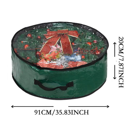 Christmas Wreath Storage Bag Thickened Handle, Zipper