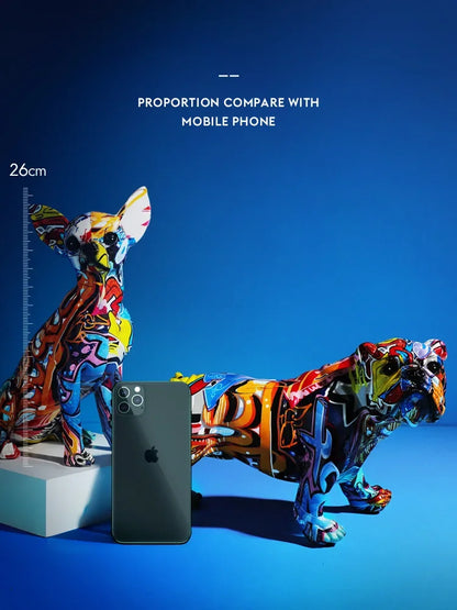 Creative Dog Painted Graffiti Living Room Color