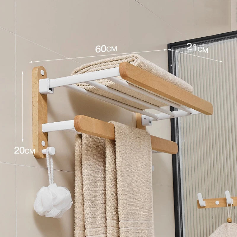 Bathroom Organizer and Storage Towel Rack Shelves    bathroom accessories corner shelf Bathroom towel bar no punching toilet storage shelf