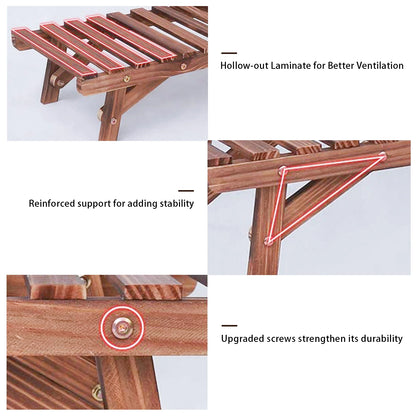 Large 3 Tier Wooden Step Ladder Stand