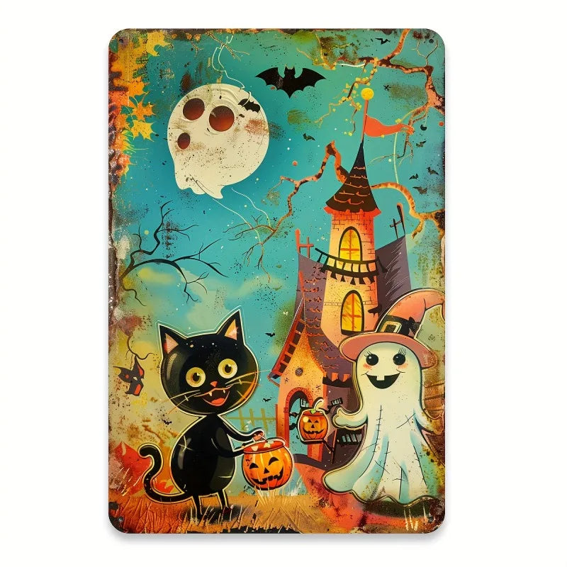 Cute Cat with Pumpkin Design Decoration