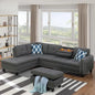 Linen Upholstered Sectional Sofa Set 3 PCS