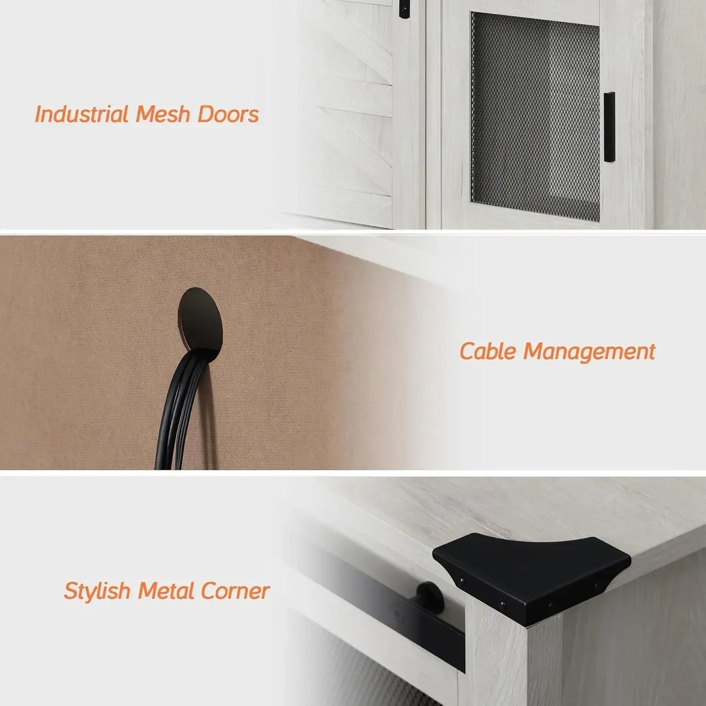 Farmhouse Entertainment Center for 75" TV Console