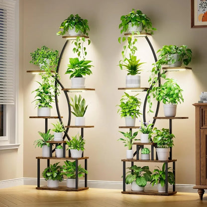 Plant Stand Indoor with Multiple Grow Lights