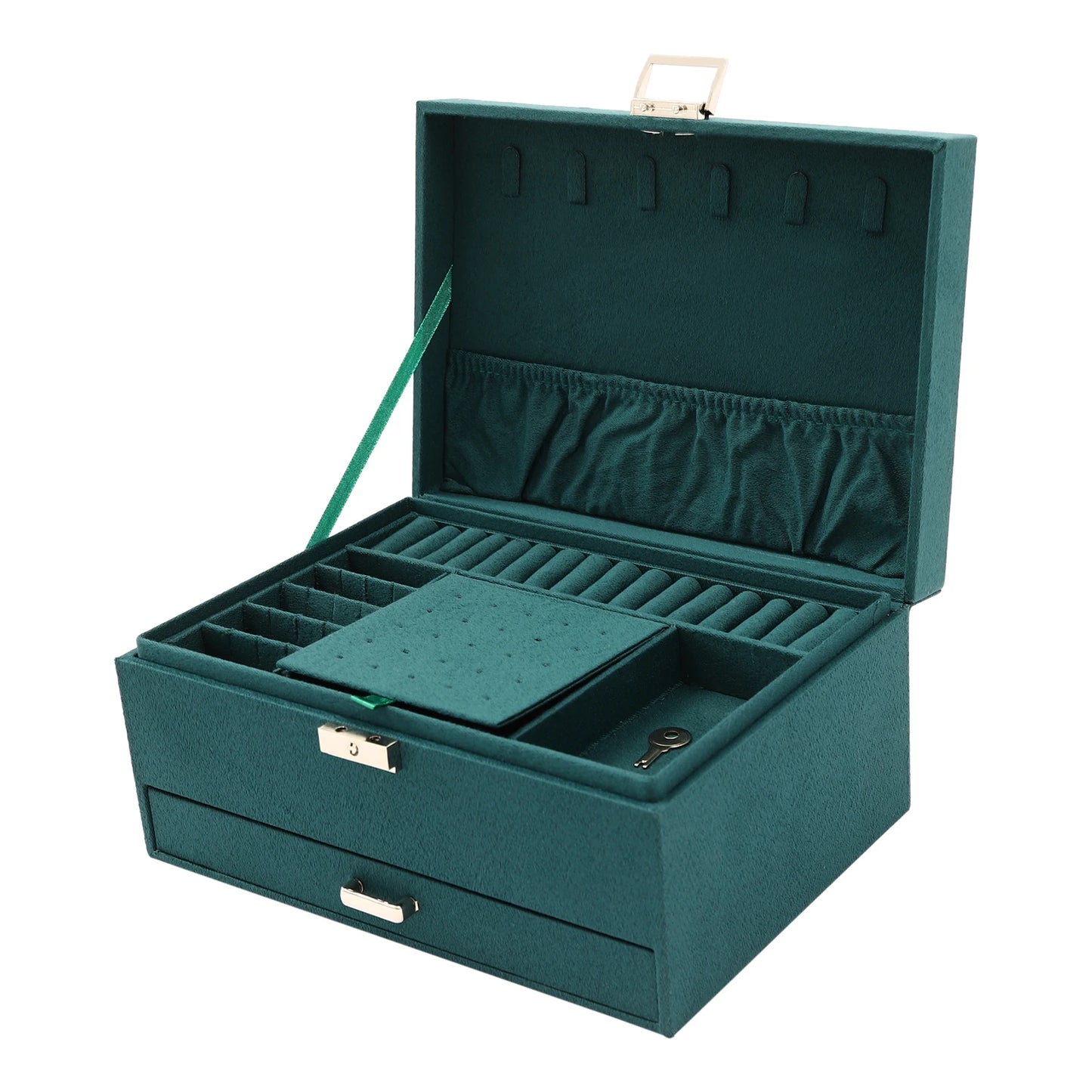 3Tier Large Capacity Jewelry Box with Safety Lock