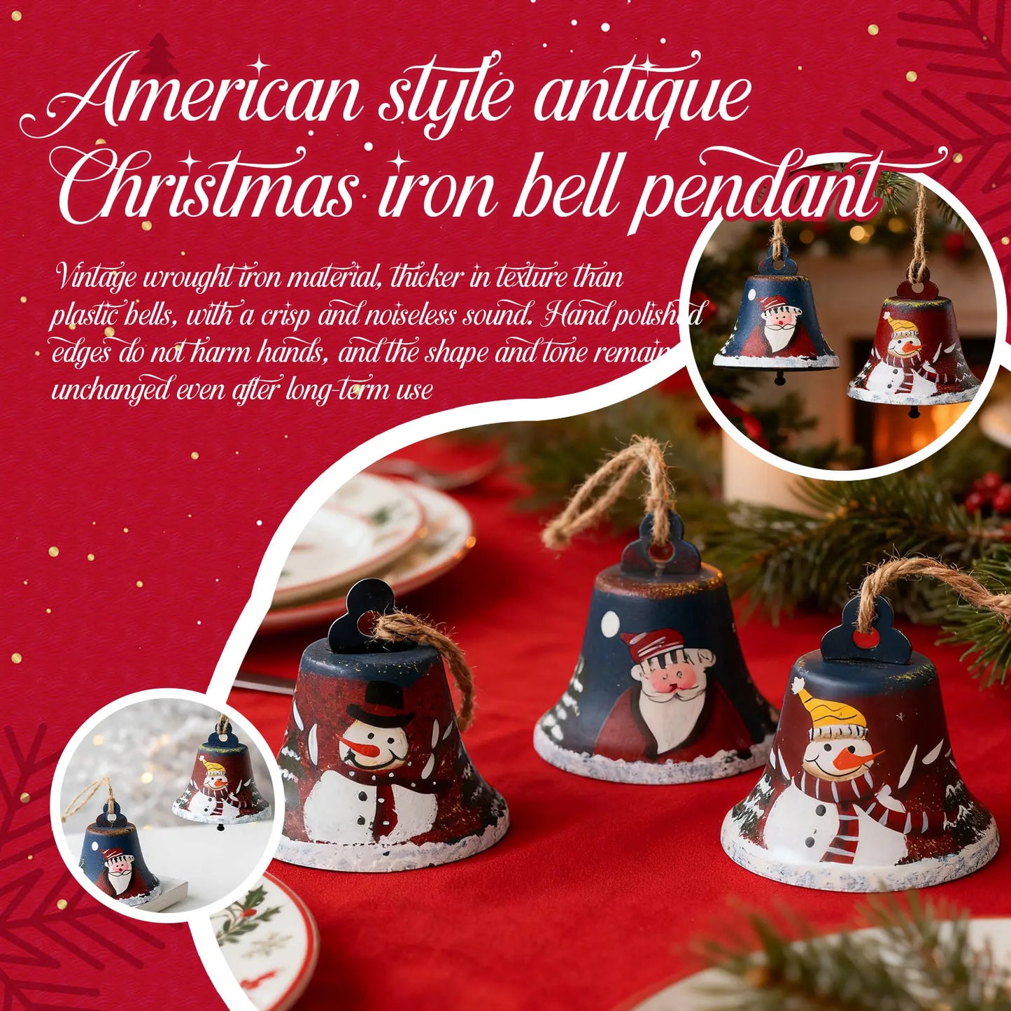 Christmas Wrought Iron Bell Decoration