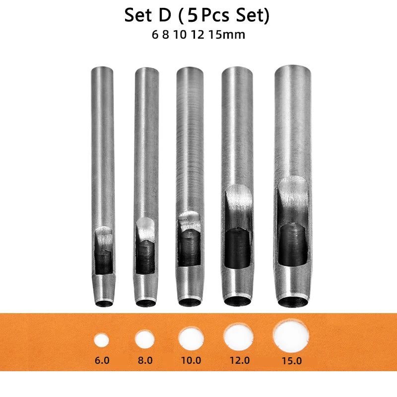 15 Pcs Hollow Hole Punch Set Round