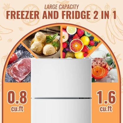 2.4 Cu.ft Mini Fridge Separate Freezer Adjustable