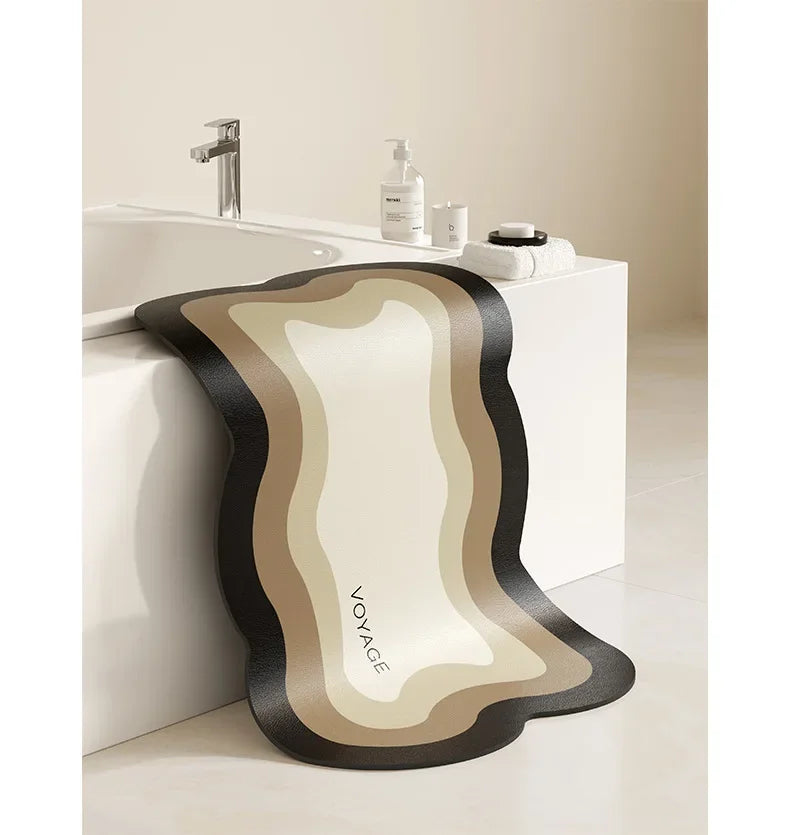 Light Luxury Bathroom Absorbent Floor Mat Non-Slip