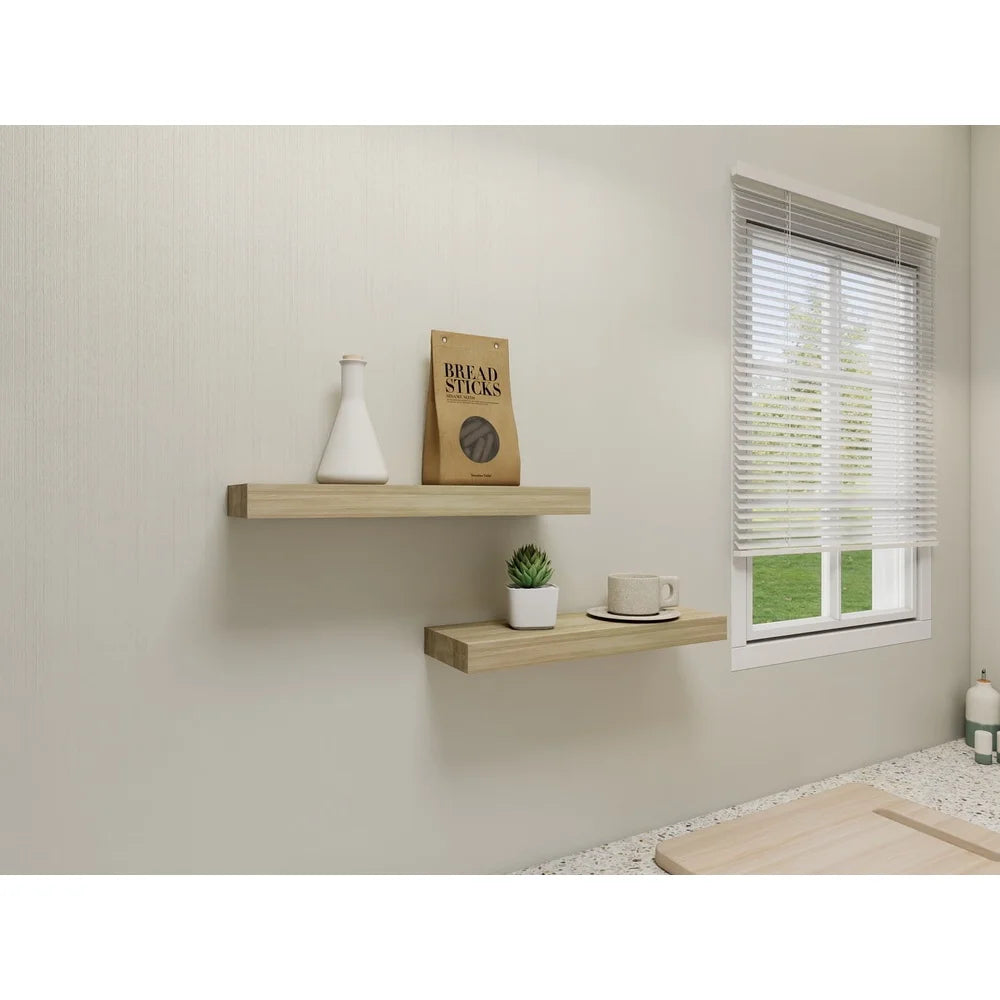 Decorative Wall Natural Wood Floating Shelves Set