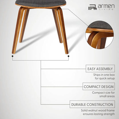 Charcoal Upholstered Dining Chair, 20"x18"x29"