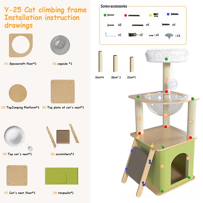 Cat Tree with Cat Condos, Space Capsule