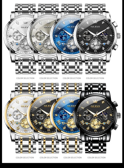 Quartz Watch for Men Flywheel Skeleton Chronograph