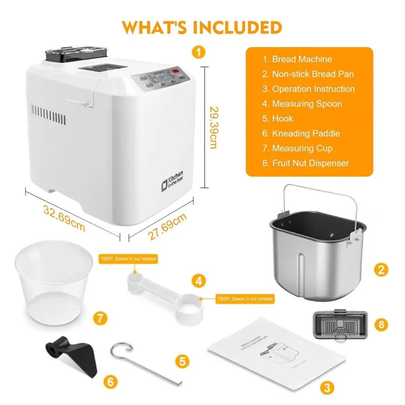 12 Presets Bread Maker Fruit Nut Dispenser