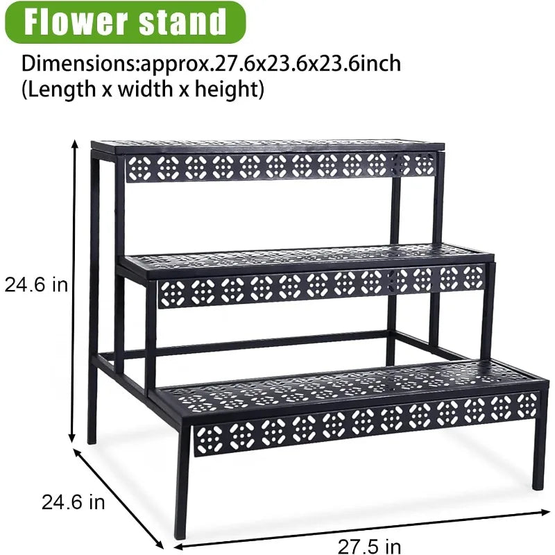 3 Tier Stair Large Metal Plant Stand