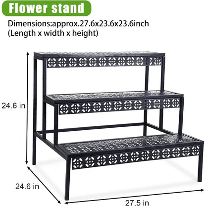 3 Tier Stair Large Metal Plant Stand